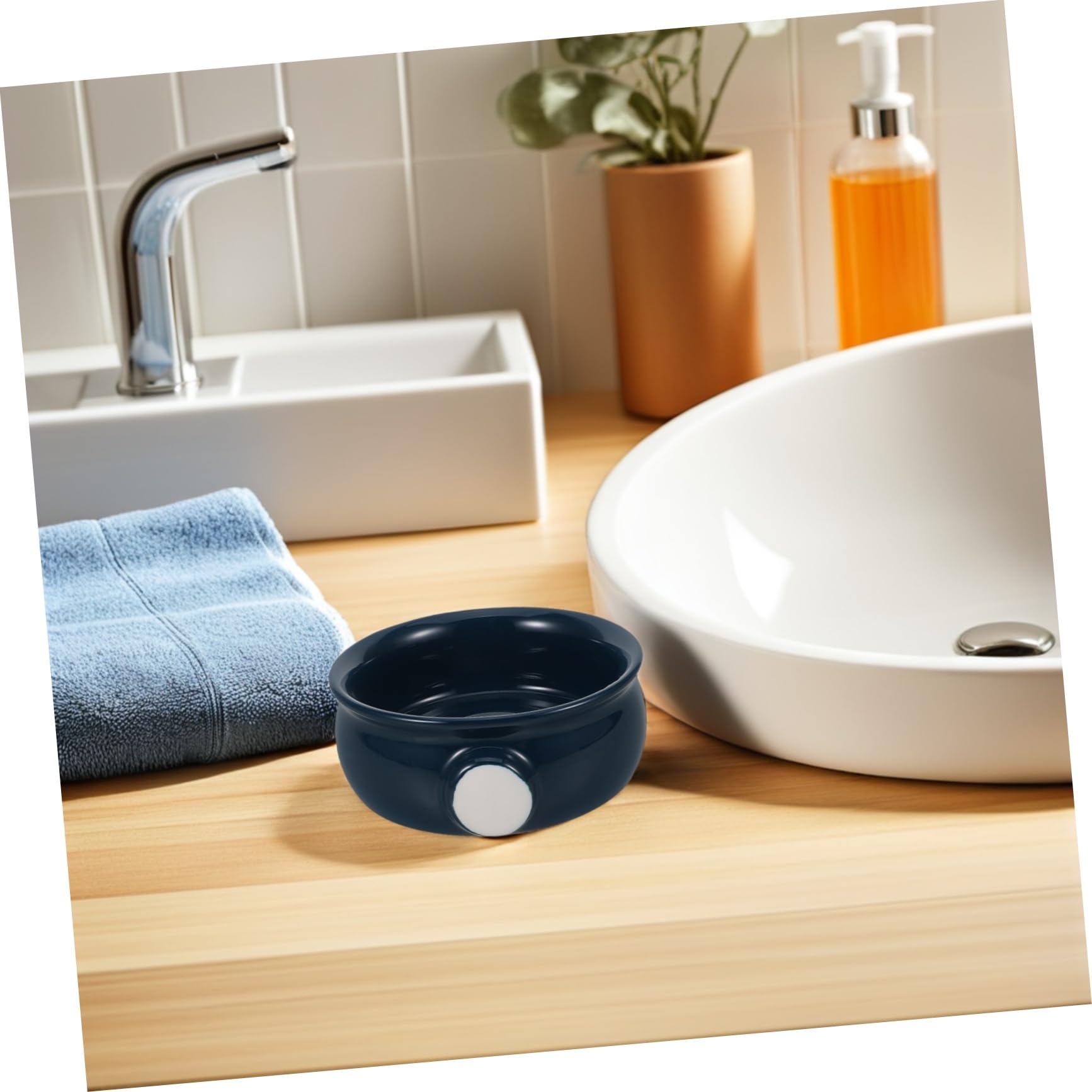 Ciotola in Ceramica per Sapone da Barba Ciotola per Schiuma da Barba Design Spirale Portatile per Uso Domestico e Viaggio