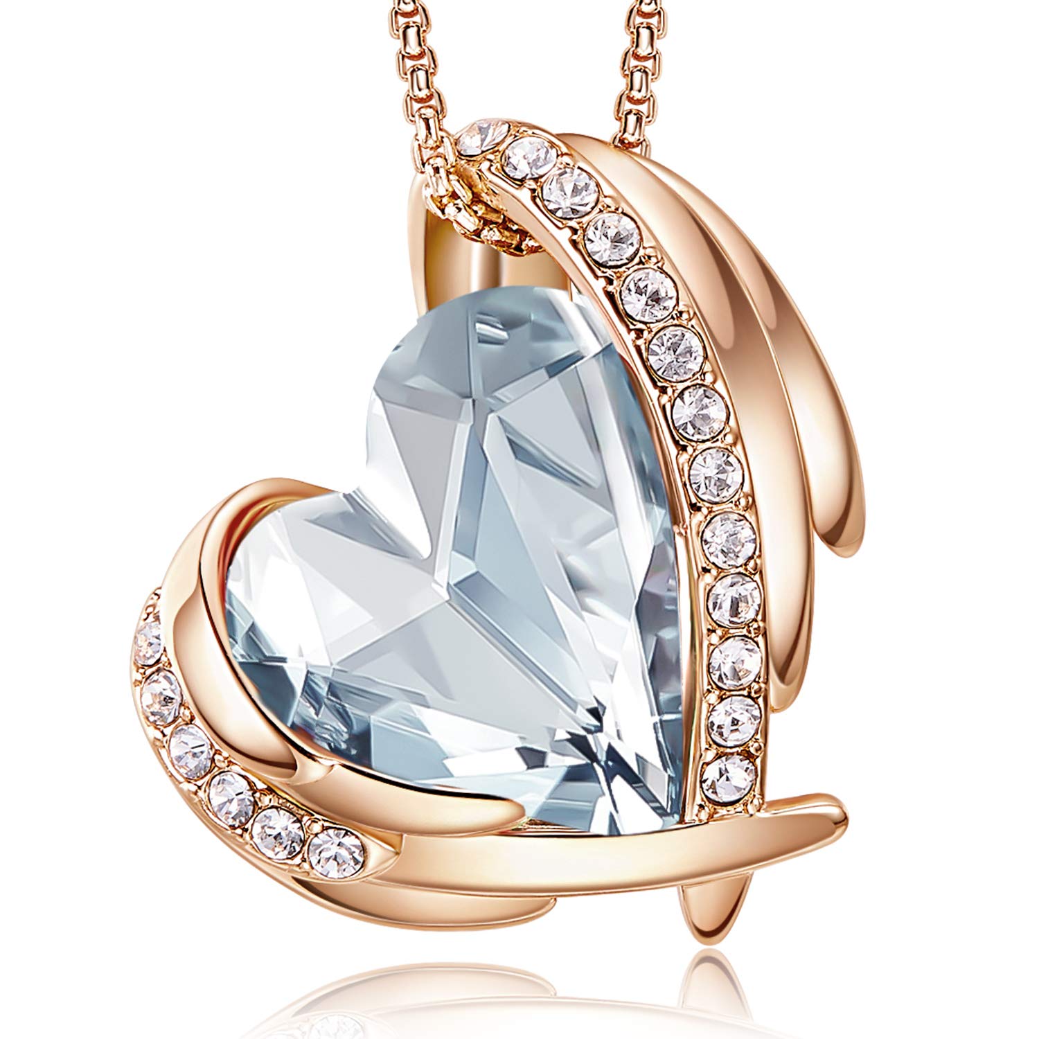 CDE Collana Delle Donna Cuore, Oro Rosa Birthstone Gioielli Donna Regali di Festa Della Mamma Lei Moglie Fidanzata Regalo Compleanno Anniversario San Valentino Natale | Placcata in Oro Rosa Catena Regolabile Collana Idee Anniversario Natale Regali per Fid