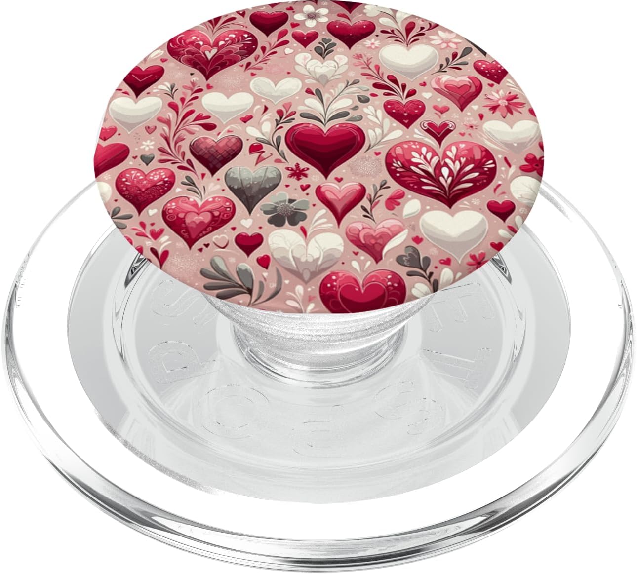 Festive Elegance gifts Enchanting Hearts Romantic Valentine's Day Love PopSockets Standard PopGrip, Black, 260027