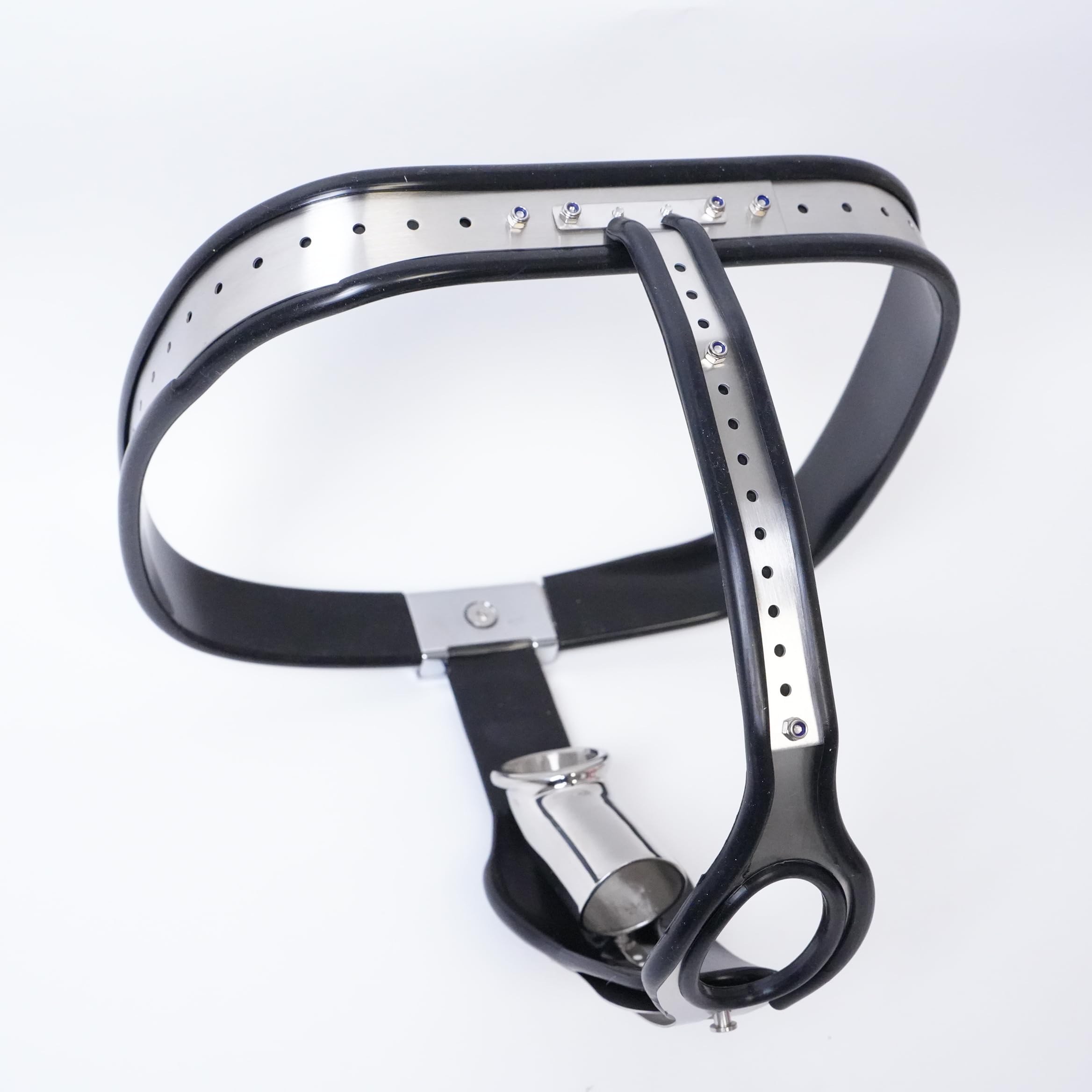 Ceinture de Chasteté réglable en Acier Inoxydable pour Hommes Noir 60-90cm