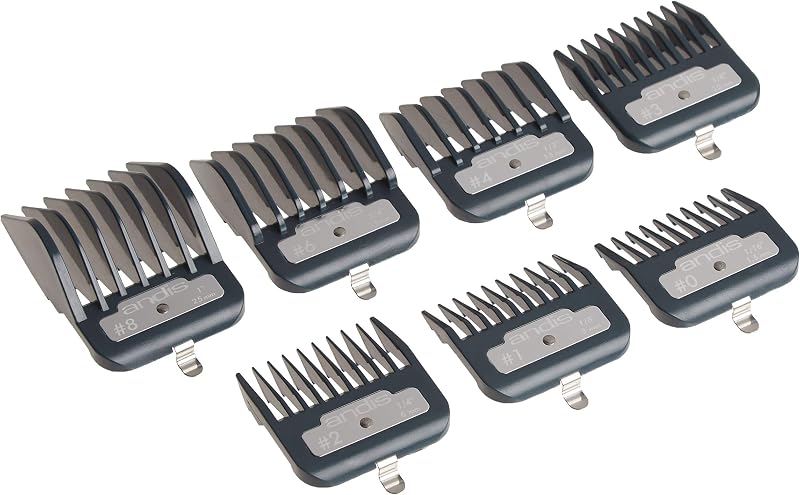 Master Series Clipper Guard Comb Set, Fits ML, MLC, LCL & US-1 | 7-count metal-clip attachment combs, sizes 1/16in to 1in, easy to clean, hair clipper comb guard set