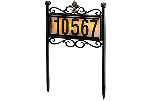 Natures Mark Lighted Address Sign - Solar House Number with Light