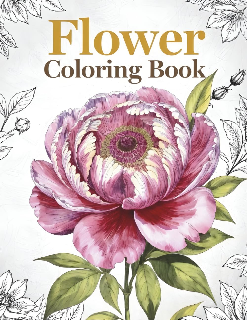 Flower Coloring Book: Beautiful Simple Floral Line Art for Relaxing Creativity