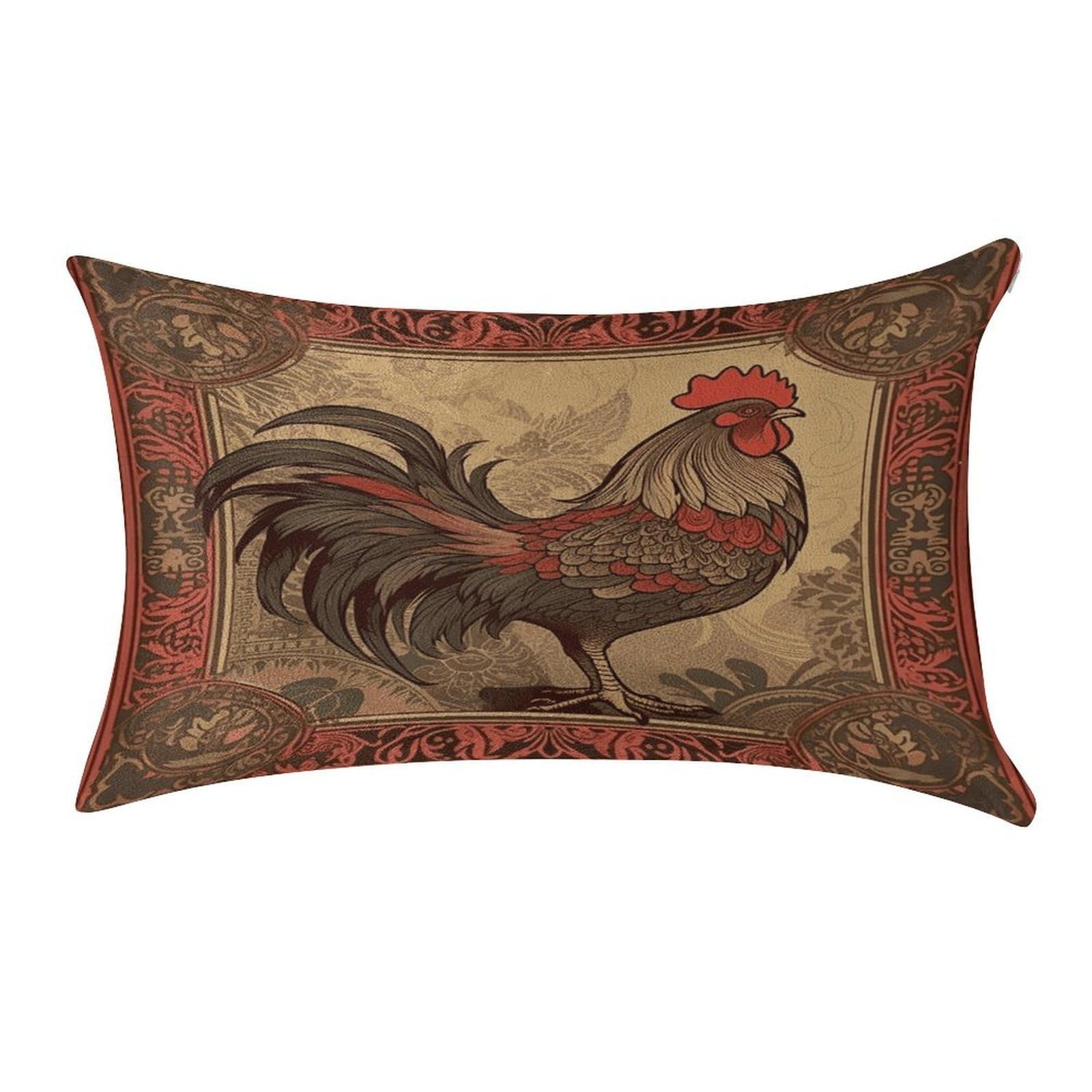 Fekiloot Style Old Rooster Illustration Pillow Covers Home Decor Pillow Cases