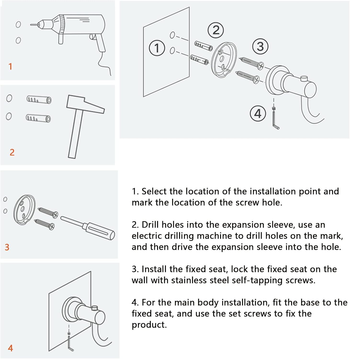 Hand Towel Holder,Bathroom Towel Holder, Single 30cm-80cm Drilledinstallation Wall Mounted All Copper Towel Rack Holder with Double Hooks Bathroom Kitchen Hardware Accessory(SZ:30cm) ( Color : Multi c