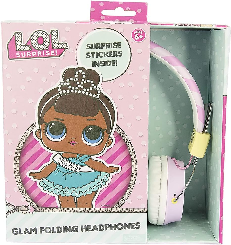 OTL Technologies L.O.L Surprise! Fun Folding Multi Club Tween Headphones Pink and White