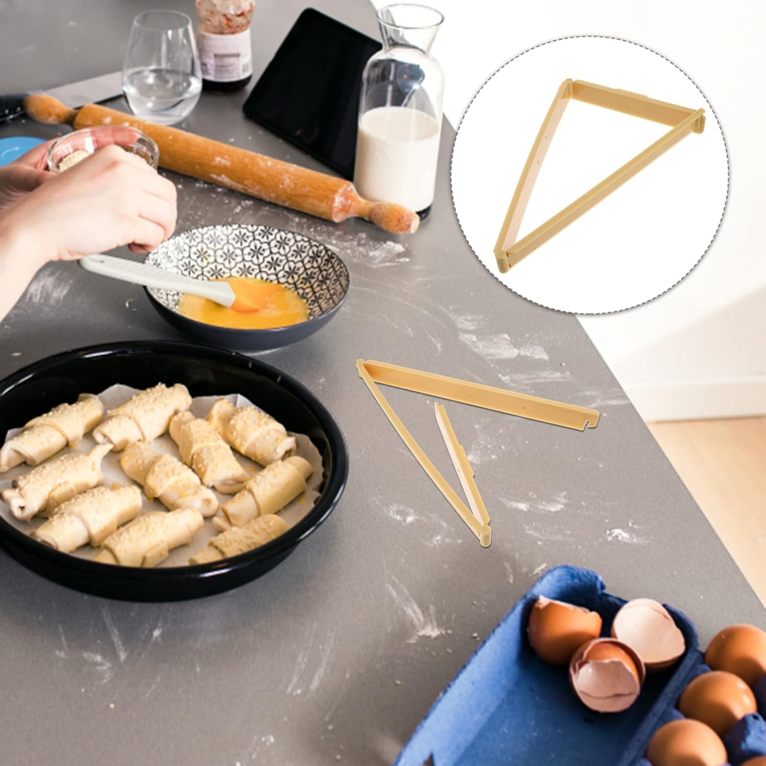 Croissant Cutter Mold PP Dough Sheet Maker for DIY Baking