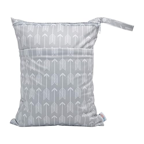 Miniatura 10 de ALVABABY 3 bolsas para pañales de tela para bebé, impermeables, reutilizables, con dos bolsillos, para viajes, playa, piscina, guardería, artículos