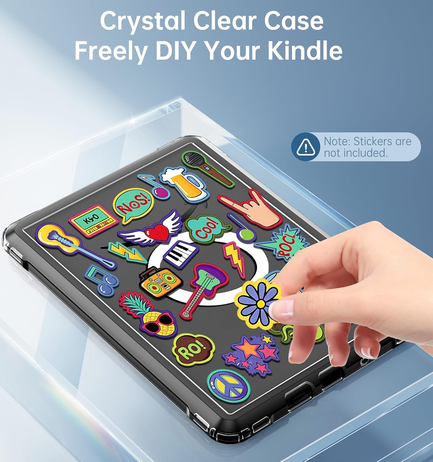MoKo 360° Rotating Case for 6" All-New Ebook Readers, Clear Back Detachable Magnetic Protective Adjustable Stand Cover with Auto Wake/Sleep, Not Compatible with TCL Remarkable Kobo, Blue Starry Sky
