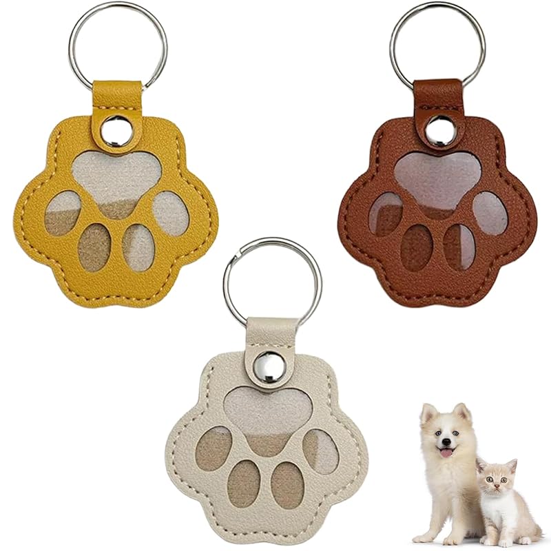 Chaveiro para guardar pelos de cães e gatos com compartimento transparente Aypvora BBCC-001 Brown+white+yellow
