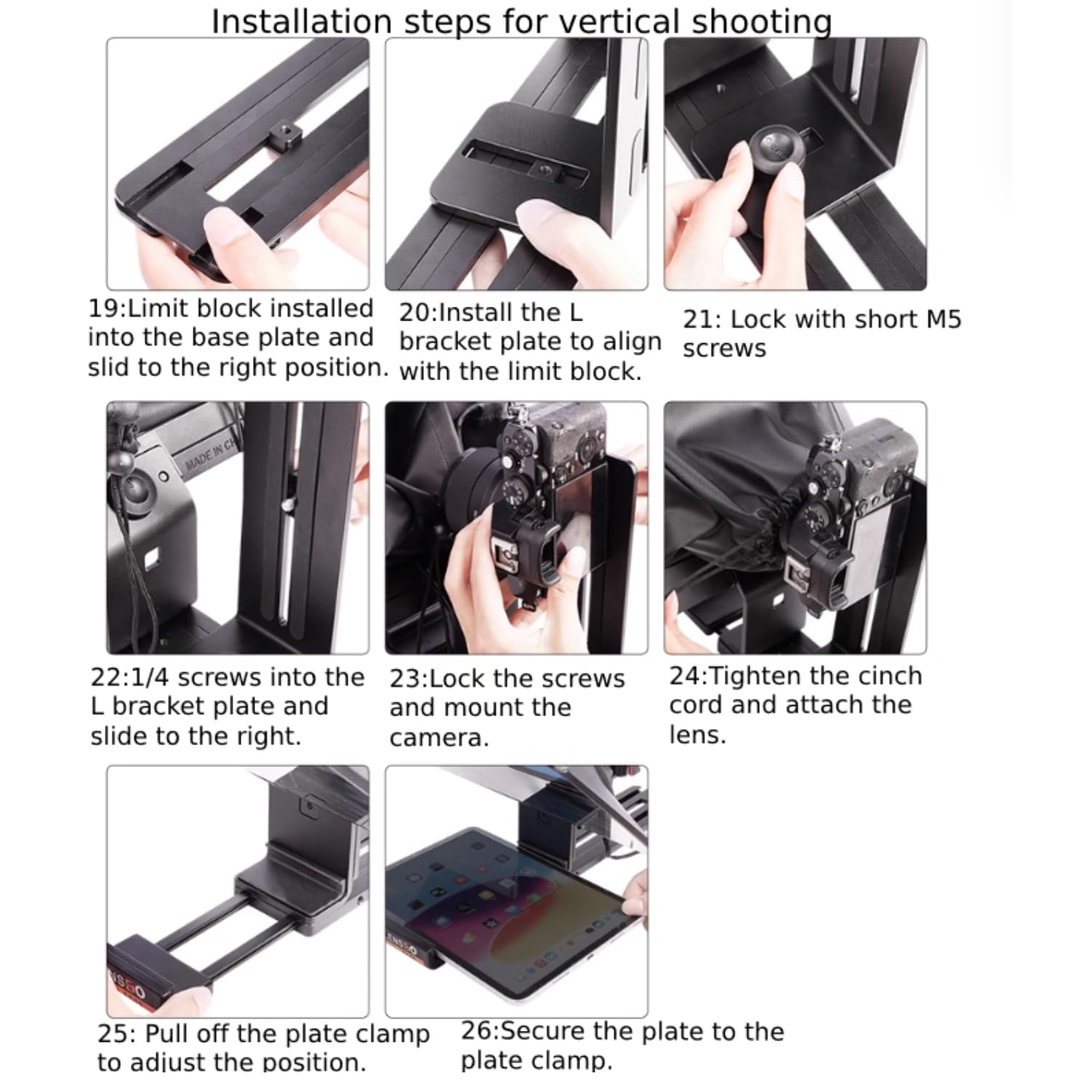 LENSGO TC12 Teleprompter para cámara DSLR/sin Espejo y Tablet de hasta 12,9 Pulgadas. Teleprompter Profesional para grabación de vídeo, vlogging, transmisión en Vivo.