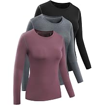 CADMUS 1 or 3 Pack Workout Long Sleeve Shirts for Women Dry Fit Compression Running Top