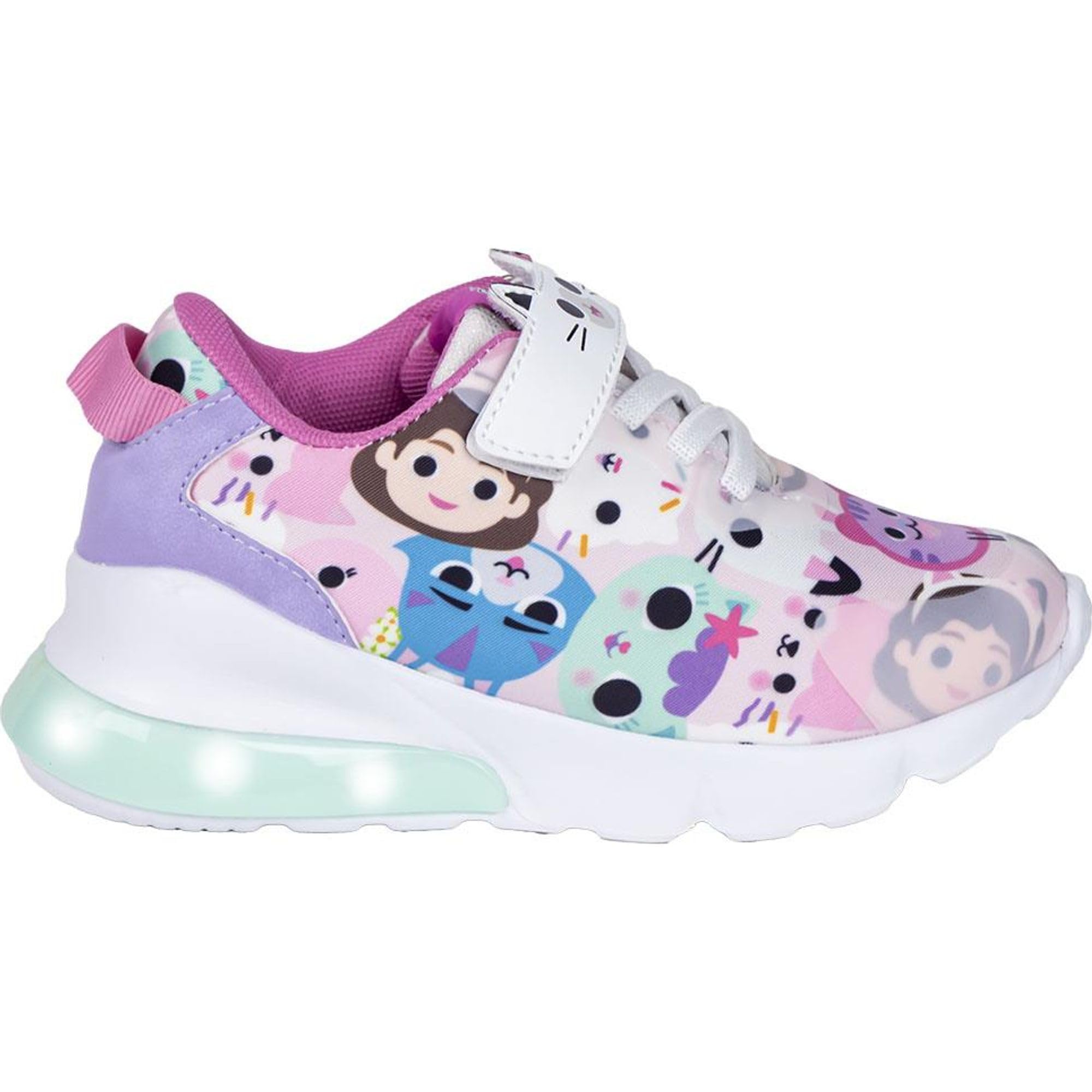 Gabby's Dollhouse Children's Sneakers - Multicolour - Size 7 - Velcro Closure - Sneakers with EVA Sole and LED Light - Rear Pull-On - Original Product Designed in Spain