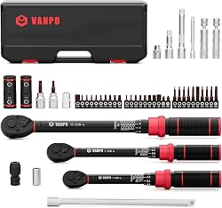 VANPO Clé Dynamométrique 1/4" & 3/8" & 1/2", 47 Pièces Ki…