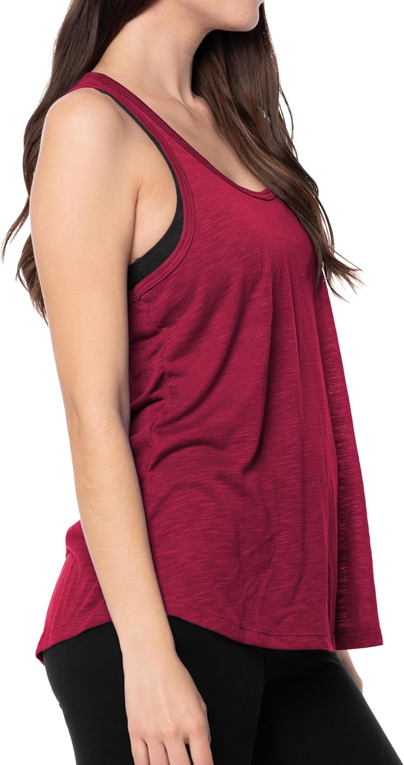 Women's 5 Pack Everyday Flowy Burnout Racer Back Active Workout Tank Tops - Image 4