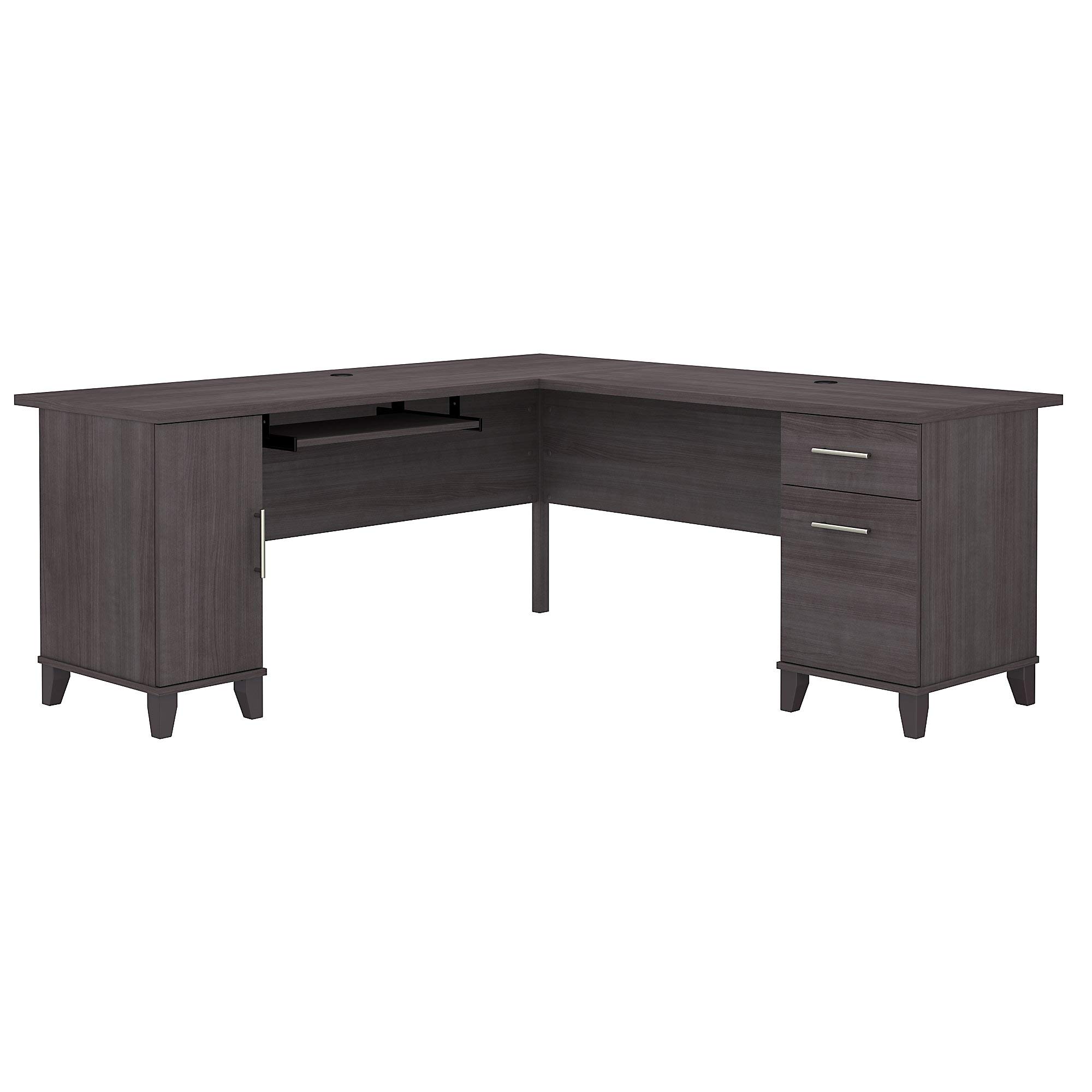 Bush Furniture Somerset L Shaped Desk with Storage, 72W, Storm Gray- INCOMPLETE, BOX 1 OF 2, PART OF DESK ONLY