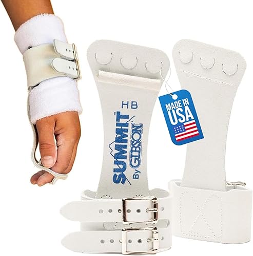 Gibson Athletic Summit High Bar Gymnastic Grips for Boys, Durable Leather Grip for Secure Grip, Hand Grips for Early Competitor Gymnasts, Gymnastics