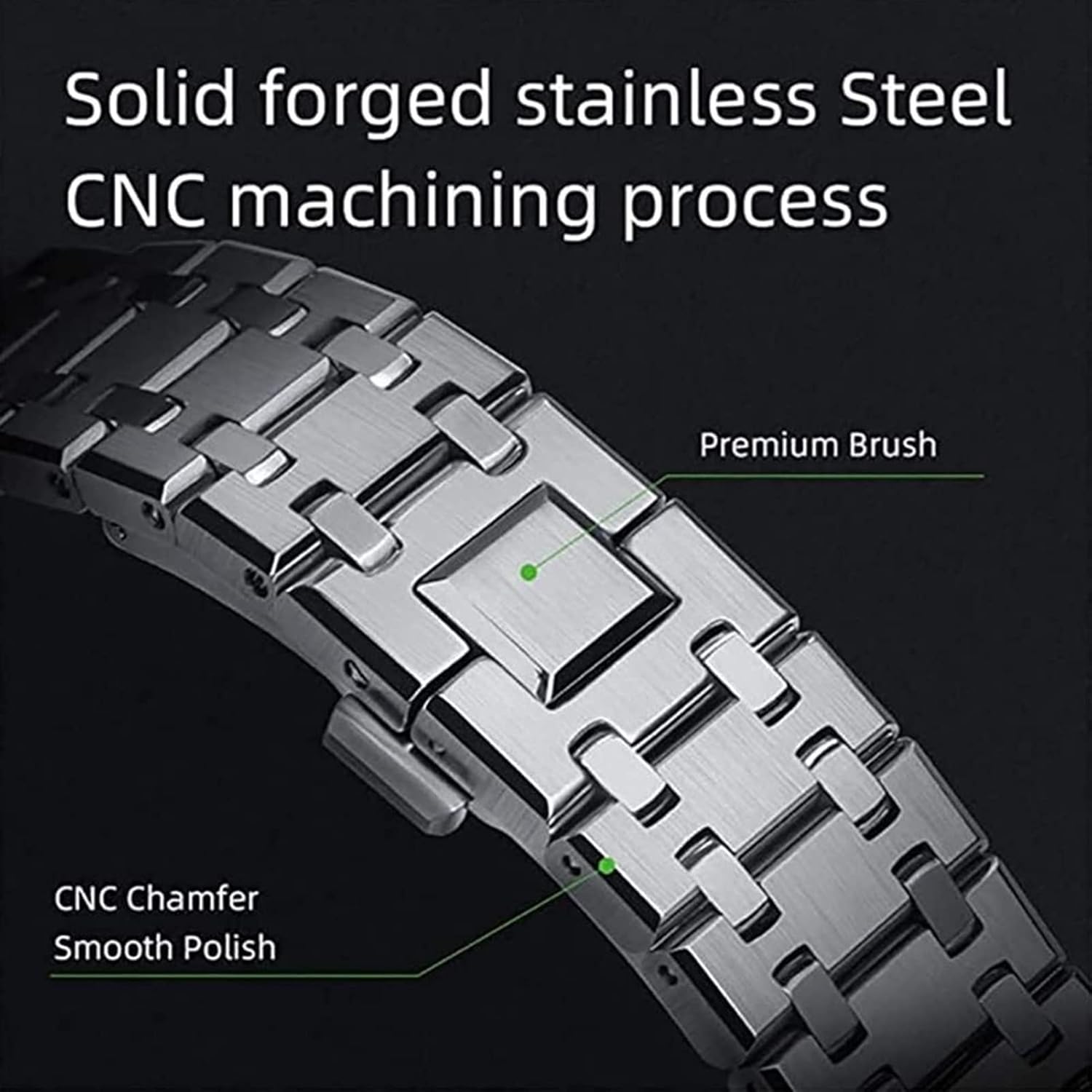 GA2100 Metal Watch Band Case Replacement Kit, Strap Bezel Accessories Compatible With Mens GA2100/GA-2110 Watches