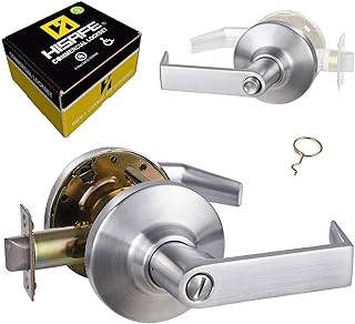 Privacy Grade 1 Commercial Door Locks Heavy Duty Bathroom Door Lever, Non-Handed, UL 3 Hour Fire Rated, ADA Compliant, Brass Latch, 2-3/4''Backset, Satin Chrome 26D