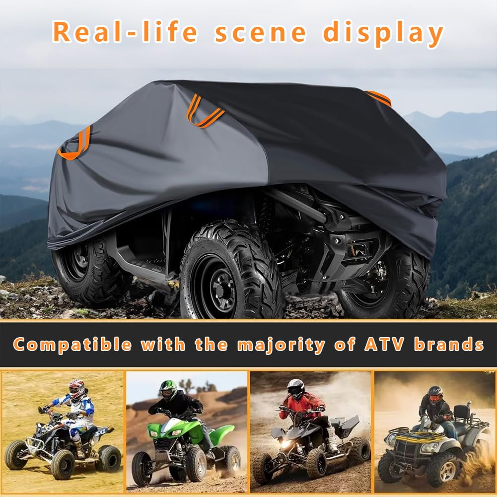 Motorrad Abdeckplane für Goes Terrox 400 2024, 210D Oxford Wasserdicht Winddichte Reißfest Quad Abdeckplane mit Reflektionsstreifen
