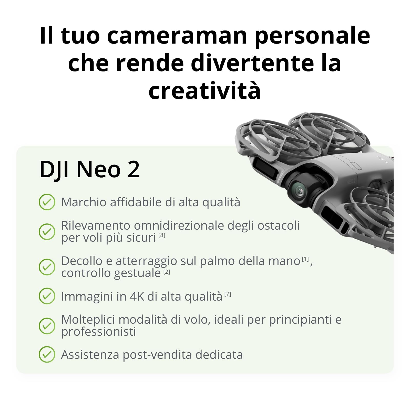 DJI Neo 2 Combo Fly More (drone singolo), drone 4K con fotocamera, decollo e atterraggio dal palmo, controllo con gesti (Neo 2 Combo)