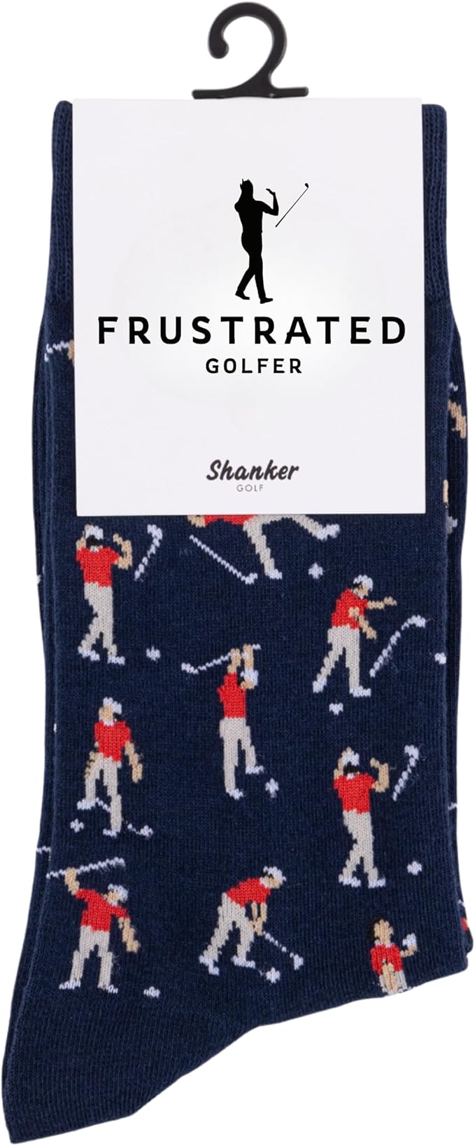 Shanker Golf Socks - Funny Angry Golfer Socks - Funny Golf Gift for Men - 1 Pair, Blue, Size 9-12 UK - Fun Novelty Golf Socks 