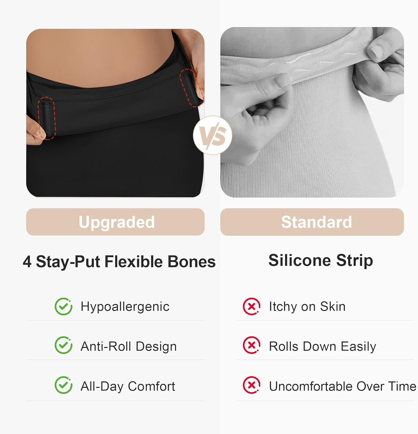 SHAPERX Tummy Control Underwear for Women – Mid-Waisted Seamless Shapewear Shorts Anti-Rolling Body Shaper Under Dresses - Image 5