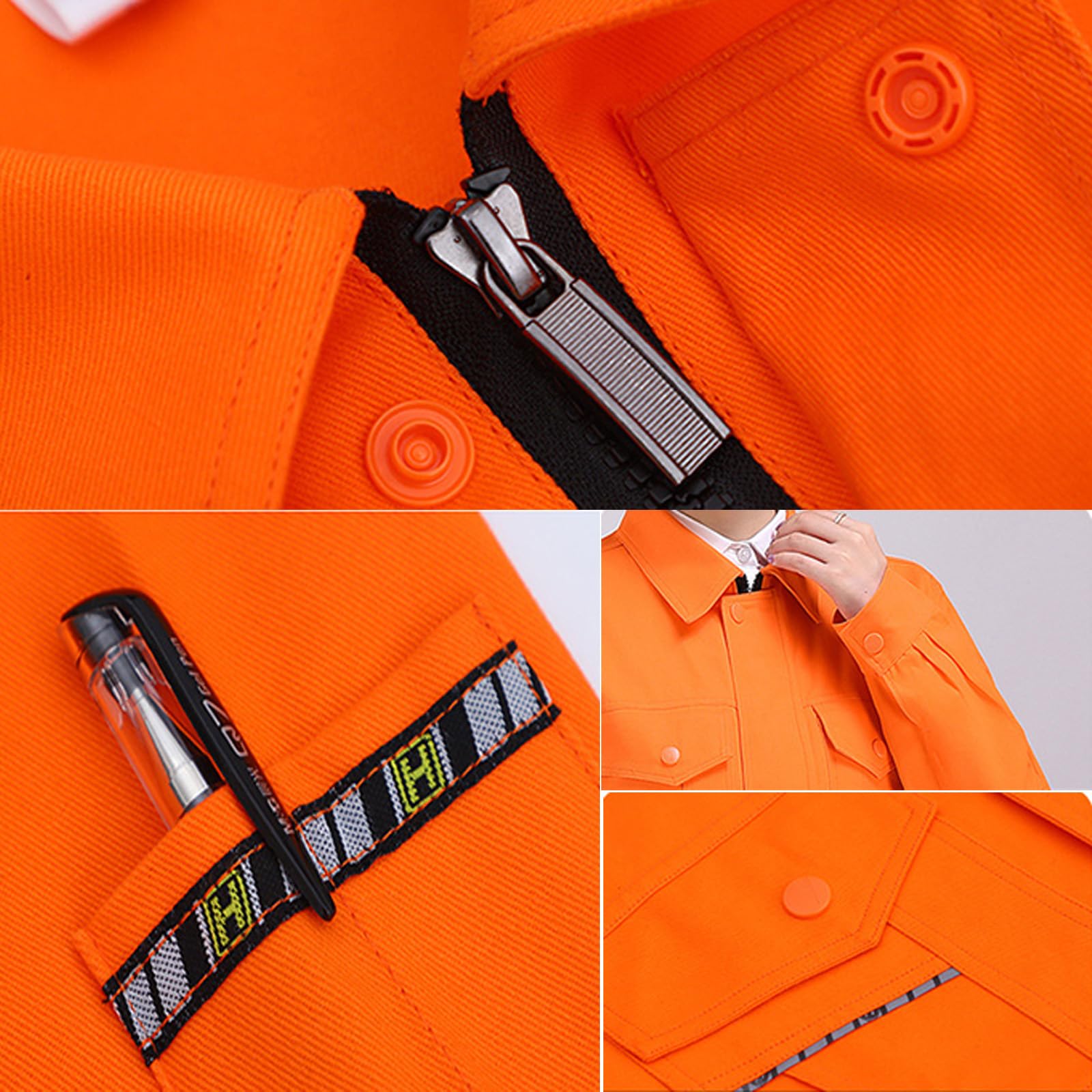 Unisexe Coverall Zip Front Combinaison De Travail Globale, Veste Et Pantalon Costume Atelier De Réparation De Voiture Uniforme