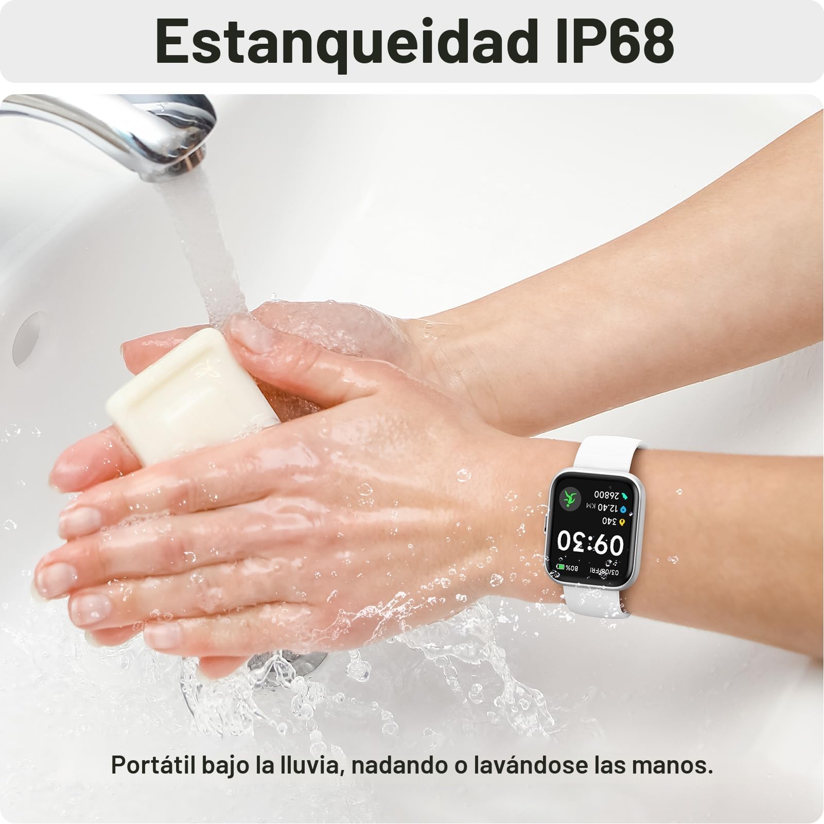 Fitpolo Reloj Inteligente Mujer con Llamadas y Alexa Asistente, 1.8" Smartwatch con IP68 Impermeable, Monitor de Pulsómetro/Sueño/SpO2, 110+ Modos Deportes Pulsera Actividad Mujer para Android/iOS