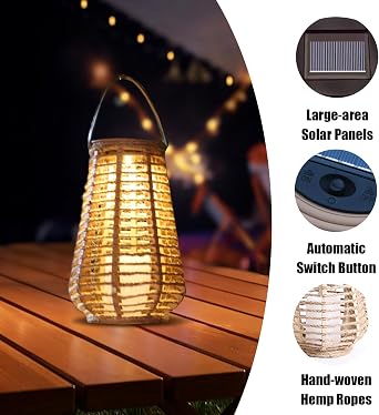 LED Lantern Braided Lantern Indoor Outdoor - Warm White Decorative Light with Carry Handle for Garden Patio Living Room Balcony Gift [Energy Class A]