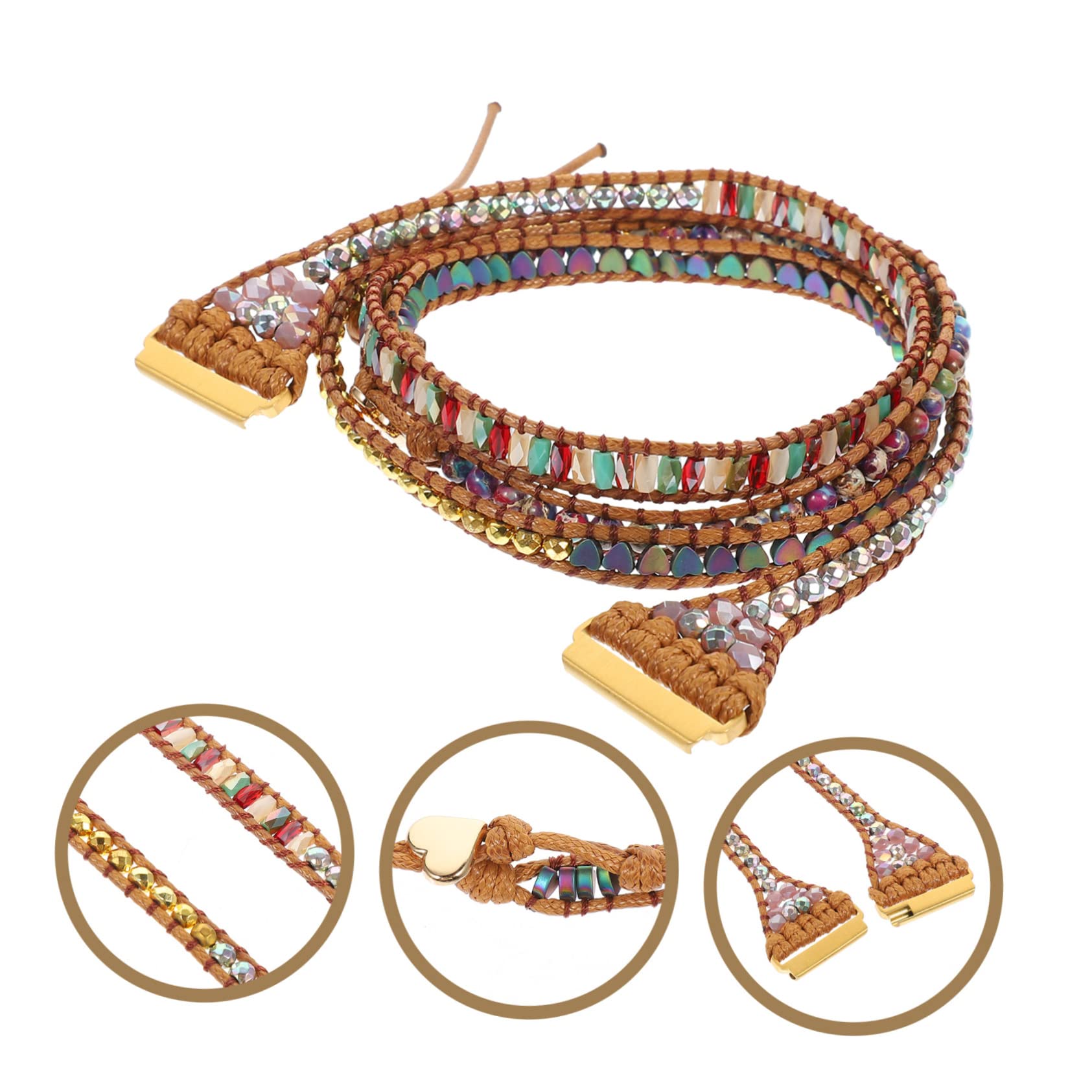 DOITOOL Lot De 5 Bracelets De Montre Décoratifs En Pierre Tissée Pour Montre Connectée Légers Confortables Et Faciles À Installer