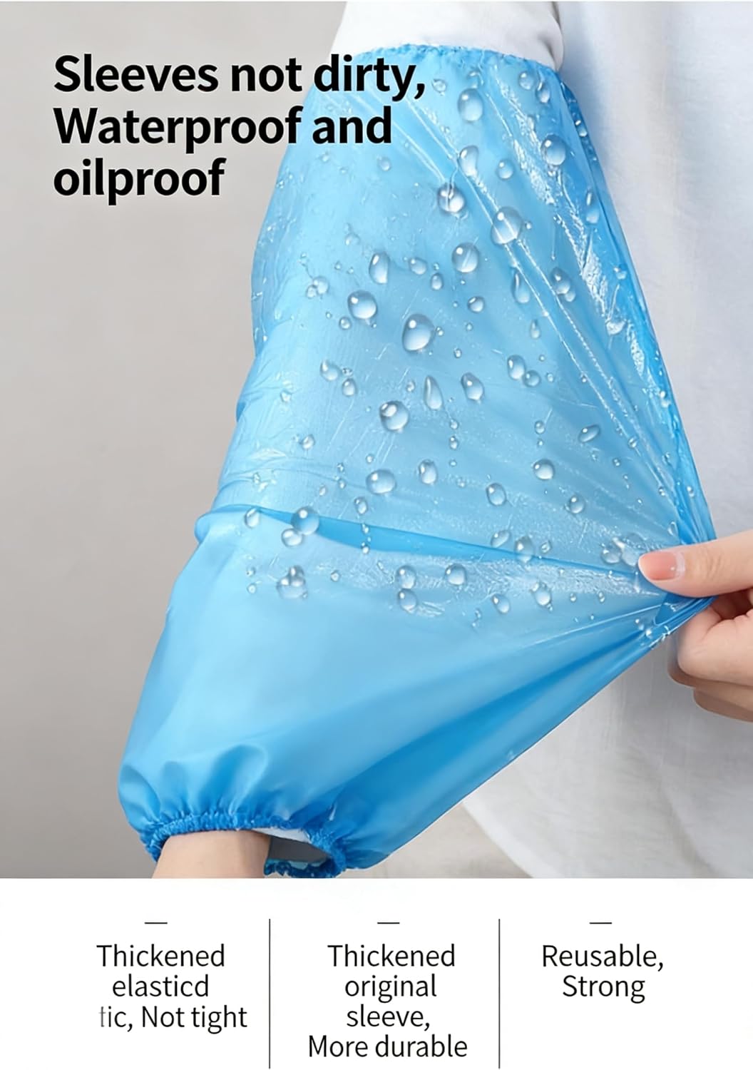 Disposable Waterproof Arm Sleeve Covers, 100PCS Plastic Oversleeves for Painting Repairing Cleaning