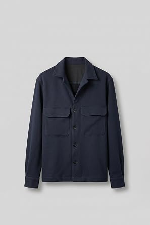 Erkek Relaxed Fit Fitilli Dokulu  ift Cepli Ceket Lacivert