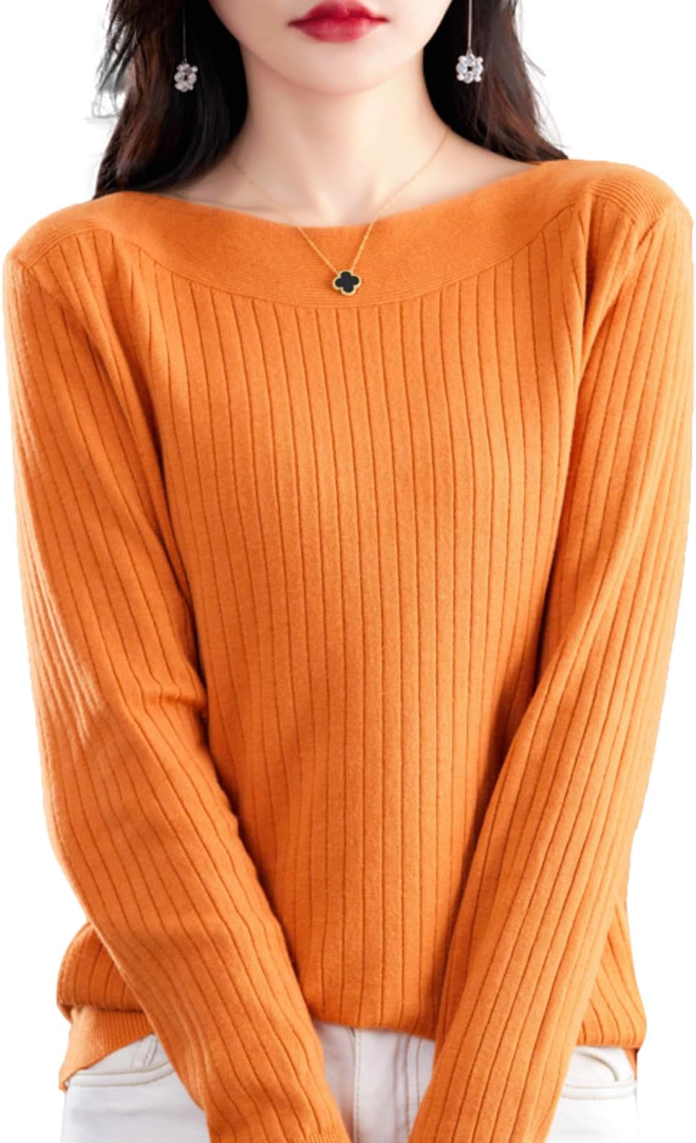 BN 1 Select BN268 Women's Sweater, Cashmere Touch, Machine Washable, No Ironing, Spring, Autumn, Neat, Thin, Knit Top, Women's Clothing, 10 Colors, M - XL