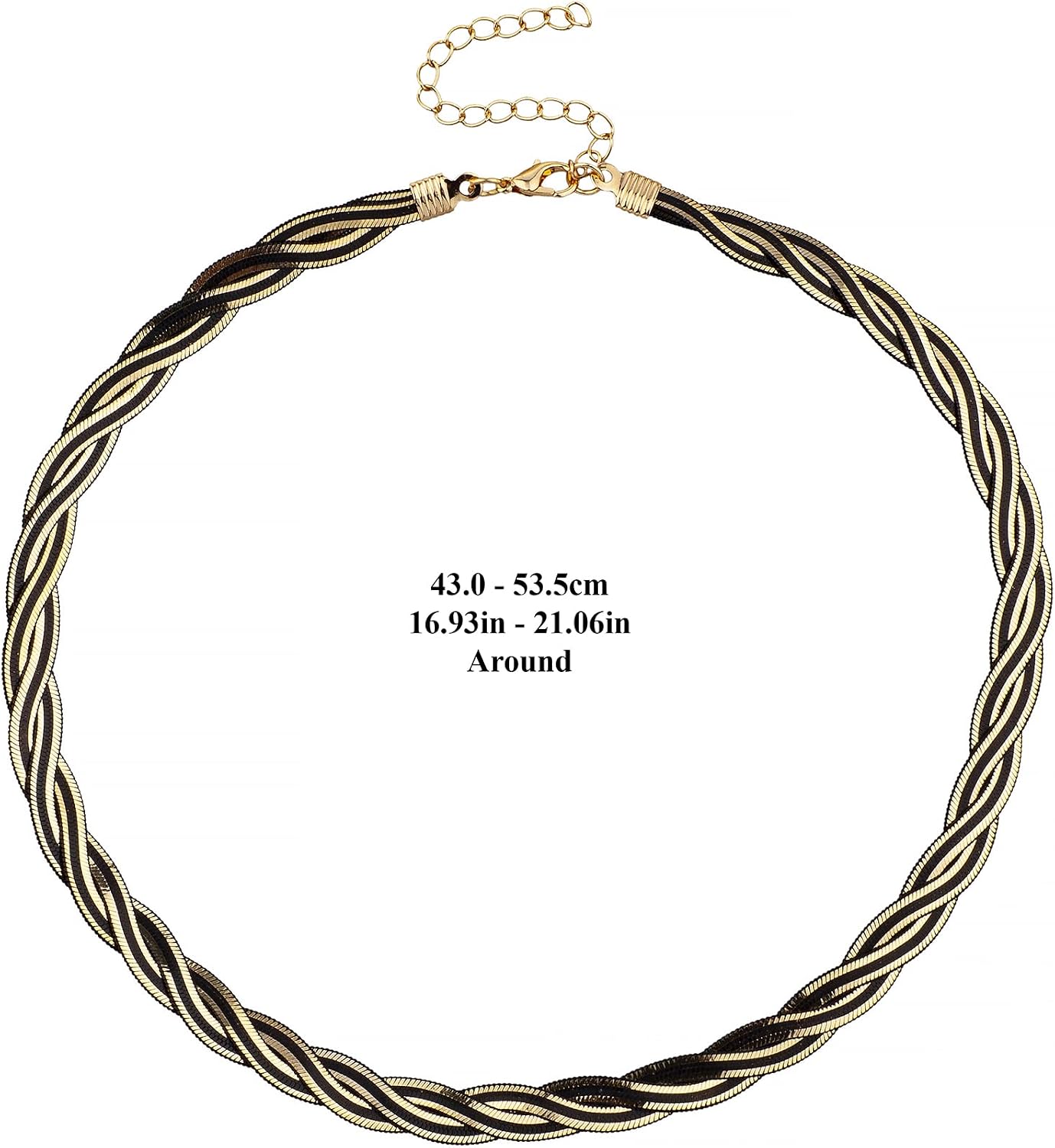 Nicole Miller Gold and Black Twisted Herringbone Chain
