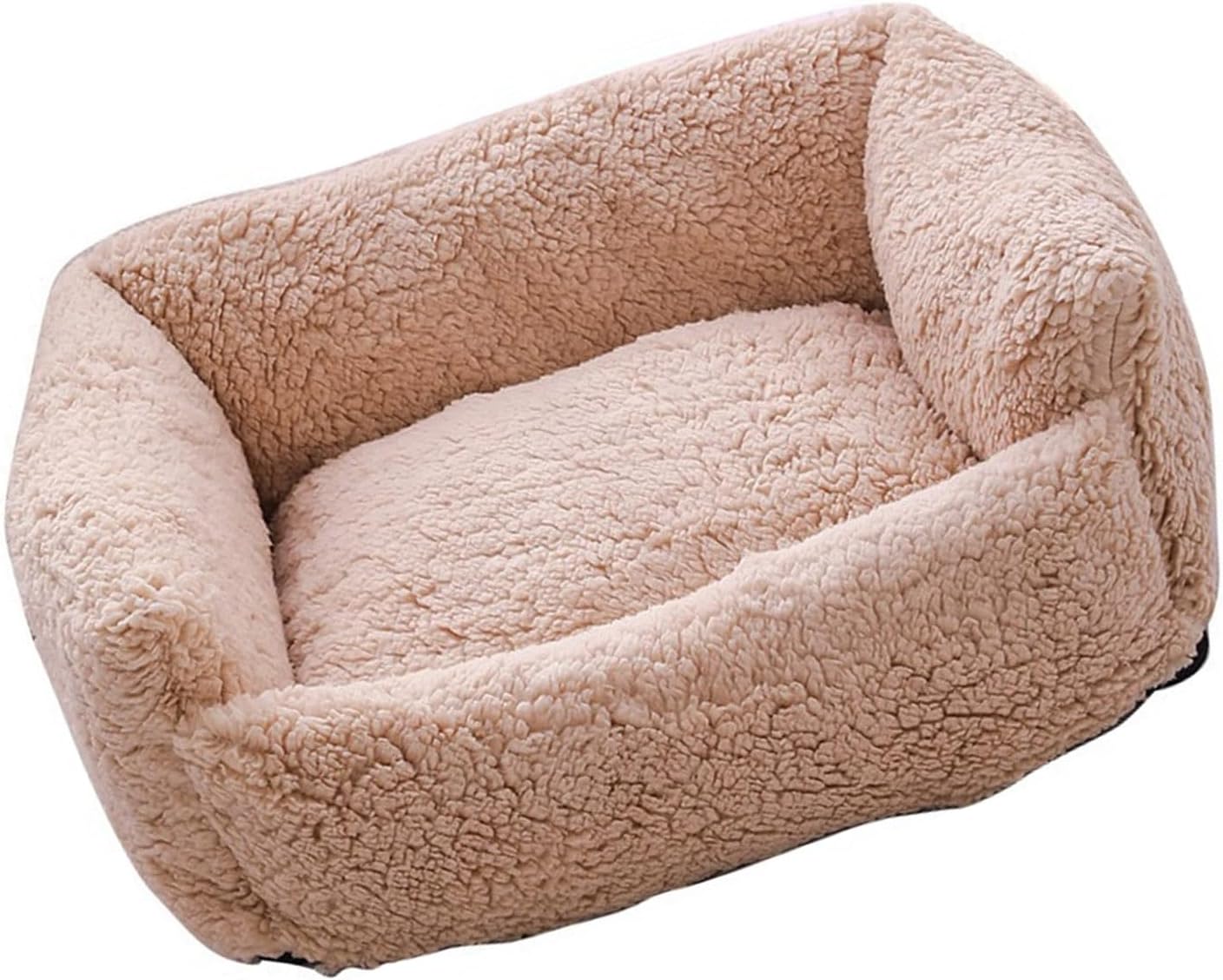 Cozy Heated Pet Bed Detachable Cotton Cover Plush Lining Stable Base for Small Animals Washable Bed with Removable Cover