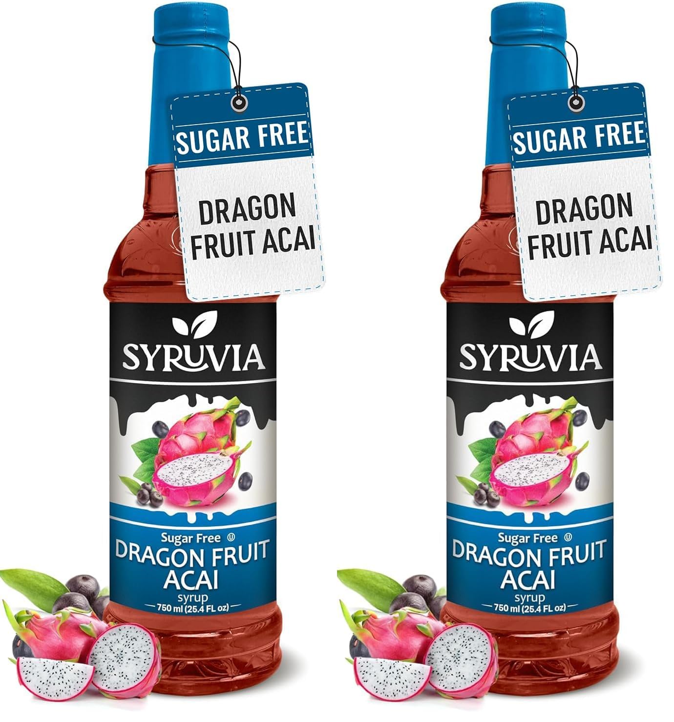 Syruvia Sugar Free Coffee Syrup, Maple Bourbon Pecan Flavored Syrup for Drinks, Lattes, and Desserts – 25.4 fl oz (Pack of 2)
