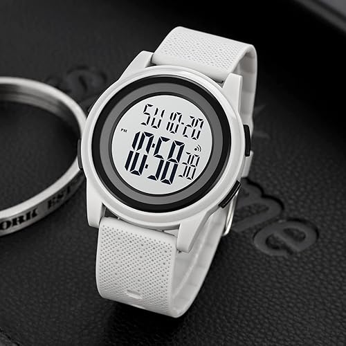 Miniatura 6 de SKMEI Reloj deportivo digital para hombre, ultrafino, grande, impermeable, con cronómetro, temporizador de cuenta regresiva, función de alarma, luz