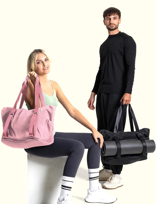 Yoga Mat Carrier: Extendable, Built-In Mat Straps & Laptop Pocket. Carry All Yoga Gym Work Accessories. Large Yoga Gym Tote Bag for Women & Men by WARRIOR2 - Used condition - Image 2