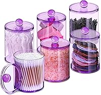 Vista 20 de Paquete de 2 Portadores de Qtip, Juego de Frascos de Boticario, Frascos de Baño con Tapas para Hisopos de Algodón, Bolas, Almohadillas, Palillos