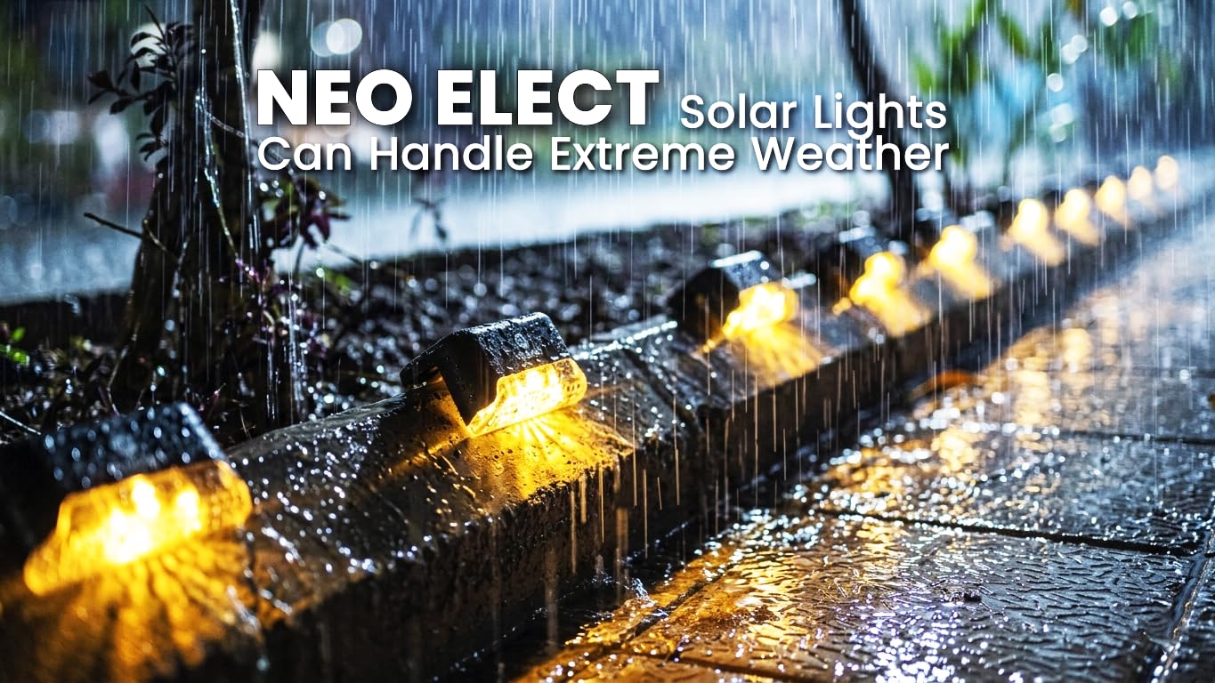 Neo Elect Plastic Step Solar Light Outdoor Waterproof Fence LED Exterior Light for Steps Stairs Fence Balcony Railing Garden (Pack of 4) 2
