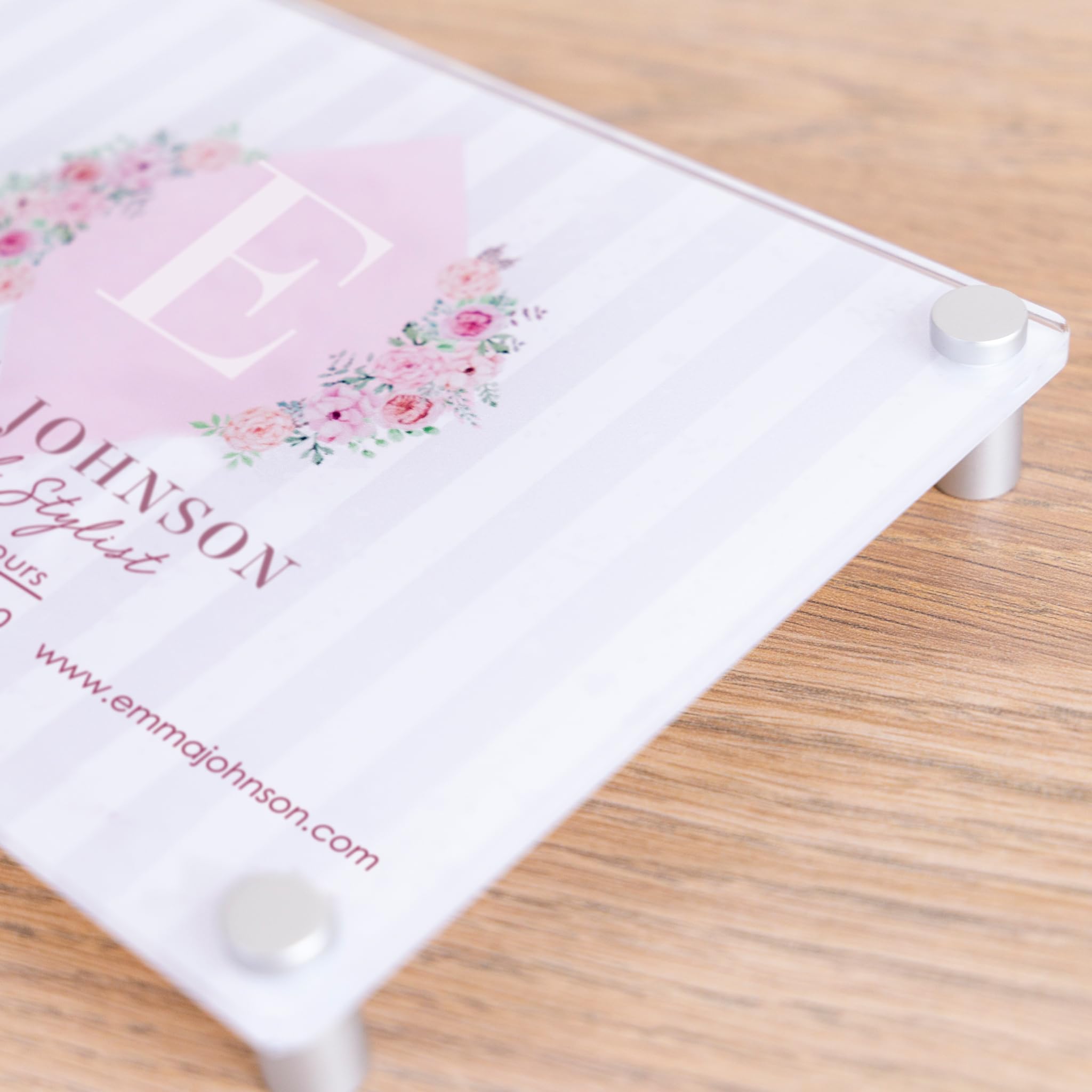 Wanapix | Placa Metacrilato A4 Personalizada | Letrero Personalizado Empresa/Negocio/Oficina/Despacho | Tornillos Incluidos | Rectangular 30x21 cm