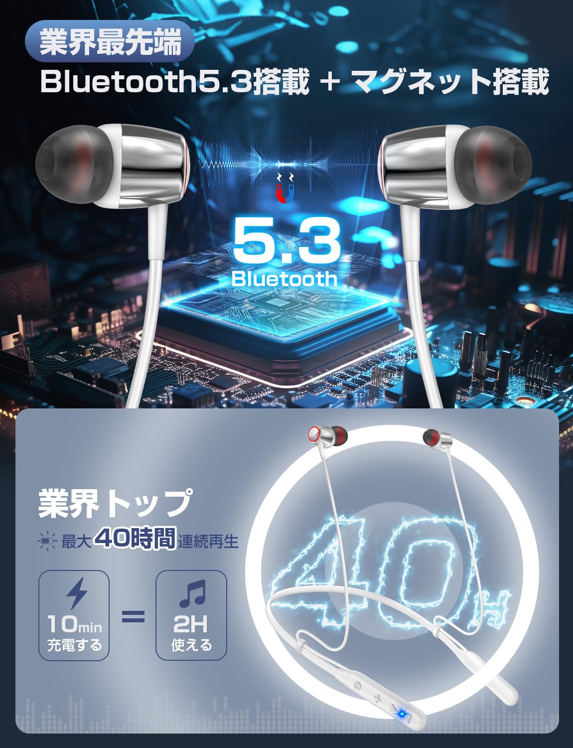 Amazon.co.jp: 【2025新設計ネックバンド型・イヤホン Bluetooth