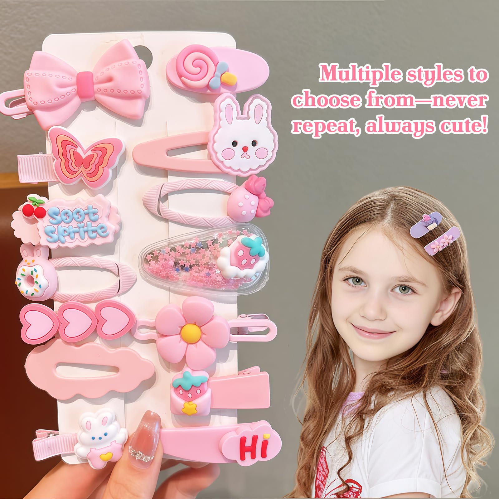 Vesavifaka Girls Hair Rubber Bands Colorful Elastic Hair Ties Hair Bobbles Set Toddler Hair Accessories for Girls with Cute Hair Clips and Box - Image 4