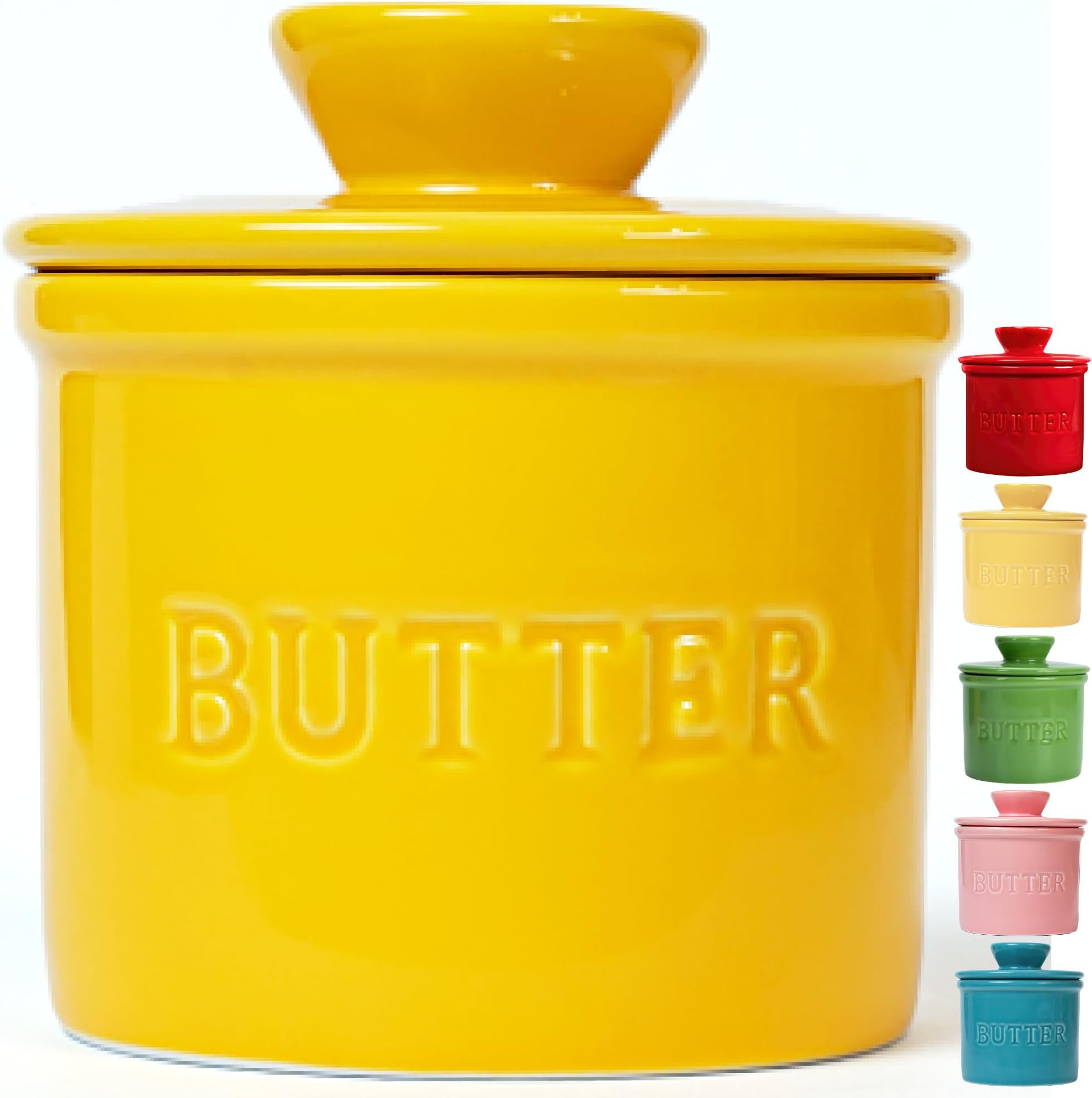 XELA Ceramic Butter Crock, French Butter Dish for Counter