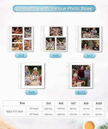 Miniatura 132 de Popotop Álbum de fotos autoadhesivo para álbumes de recortes de 4 x 6 pulgadas, 5 x 7 pulgadas, 8 x 10 pulgadas, álbumes de fotos de bricolaje como