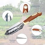 Ensemble d'outils de jardinage brun 12-Piece, Kit d'outils à main de jardin robuste avec poignée ergonomique non glissante, sac de rangement, Tablier de jardin, gants et plaque de genou, cadeaux de jardinage pour les femmes hommes Plant Lover