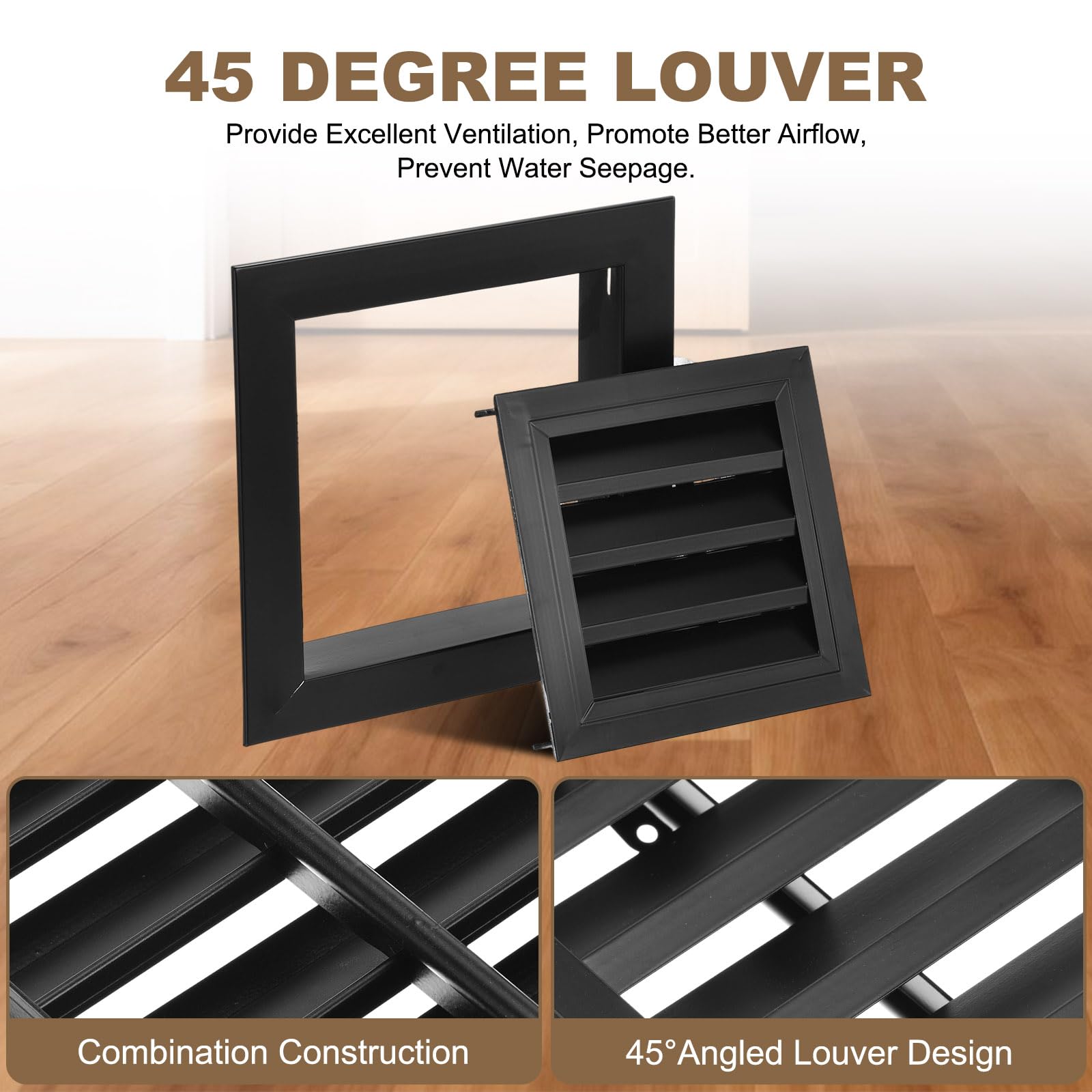 PATIKIL Rejilla De Retorno De Aire De 16" X 16", Rejilla Lineal De Aleación De Aluminio Con Filtro De Malla Extraíble Para Paredes Techos Suelos Y Sistemas HVAC, Negro