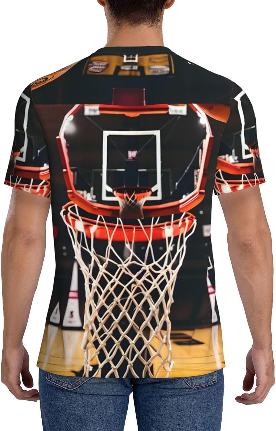 Basketball Print Men's Football Jersey Breathable Training Match Soccer Shirt Athletic Casual Wear