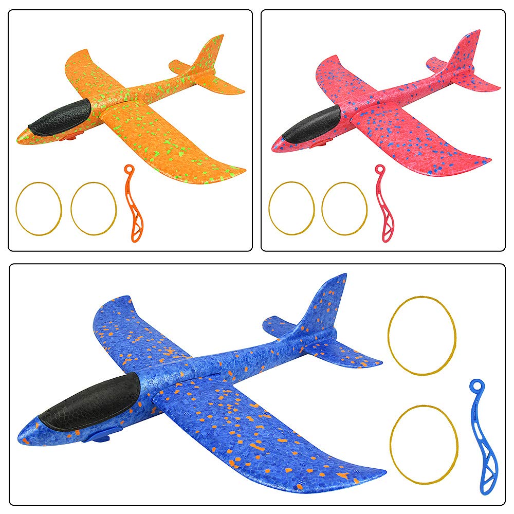 Diealles Shine Foam Glider Planes for Kids, Throwing Foam Glider Plane
